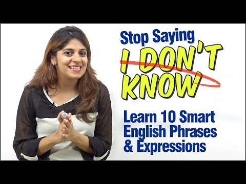 English Speaking Practice Lesson - ✋Stop Saying - I Don’t Know ?‍♀️  Learn 10 Smart English Phrases