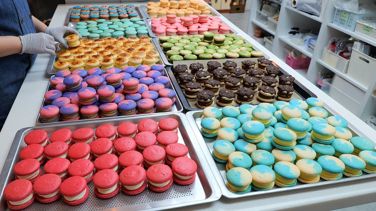 handmade make a variety of macaroons / 주3일 매주완판! 1,500원짜리 다양한 마카롱 / korean street food