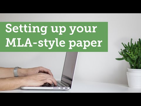Setting up your MLA-style paper