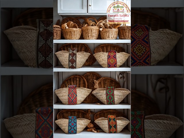 سلة خوص مزينة