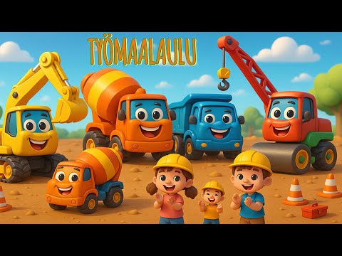 TYÖMAALAULU 🚧 | Työkoneet Lapsille | Opitaan Hauskasti  #lastenlaulut