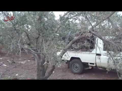 استهداف مقرات النظام برشاش 14.5 من قبل لواء جسر حوران على جبهة النعيمة في ريف درعا