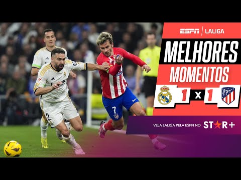 Gols e lances de Real Madrid x Atlético de Madri