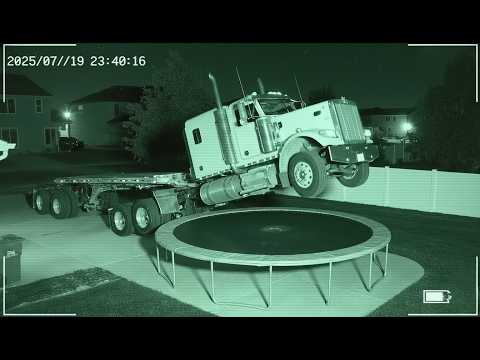 Cars Jumping on a Trampoline - Caught on Hidden Camera