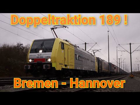Doppeltraktion 189 ! Führerstandsmitfahrt von Bremen-Neustadt nach Hannover Messe / Laatzen