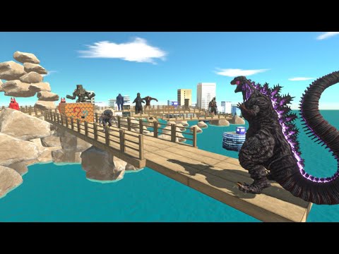 Shin Godzilla Death Run vs All Unit ARBS rescue T-REX - Animal Revolt Battle Simulator