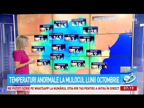 Temperaturi anormale pentru mijlocul lui octombrie. Prognoză METEO 21 octombrie 2020