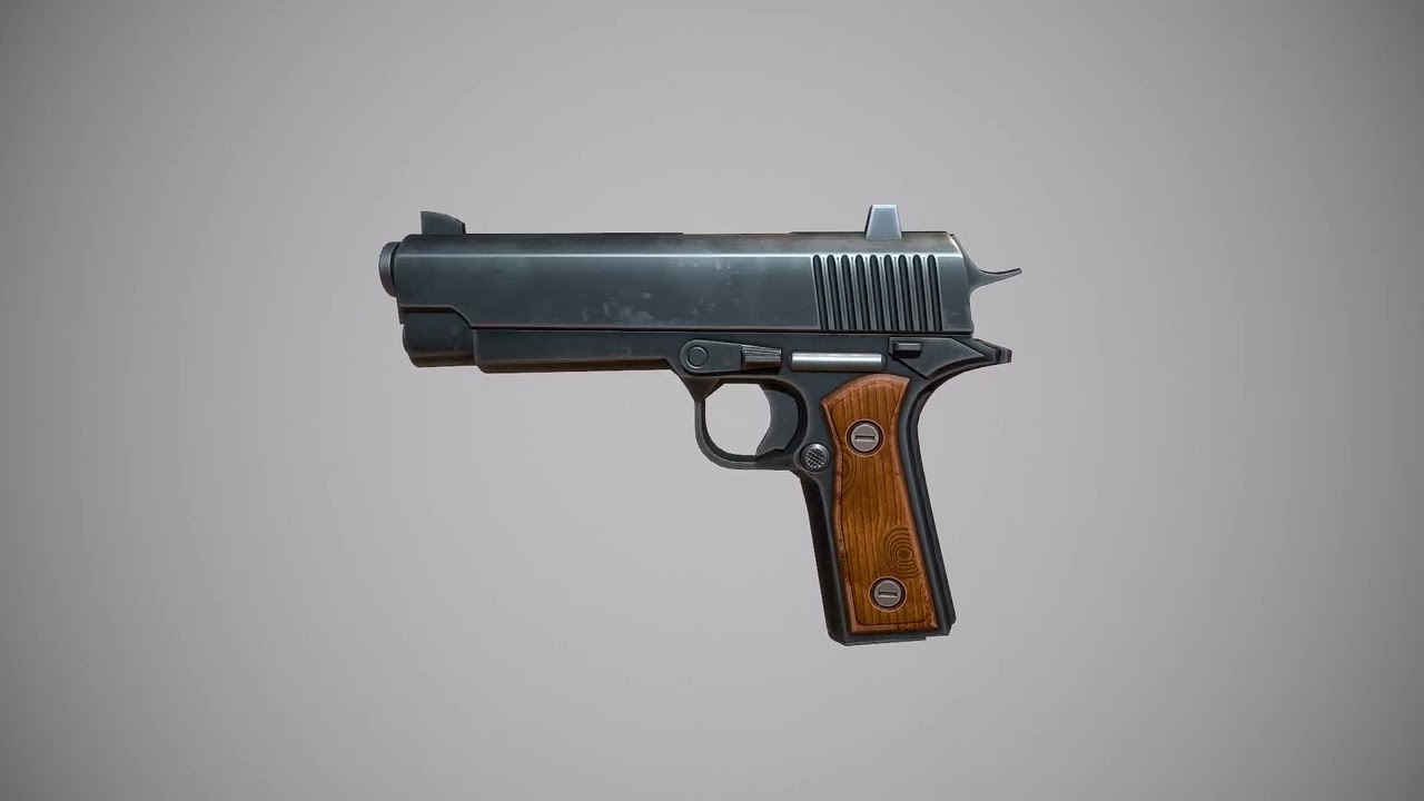 Stylized M1911 Colt 3D Model