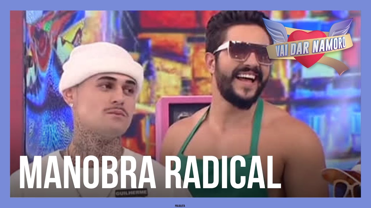 Guilherme tenta fazer manobra de skate, mas cai no palco | Vai Dar Namoro