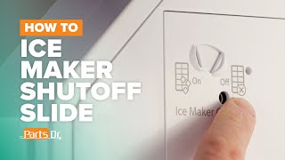 Replace Ice Maker On/Off Shutoff Slide part # W10258540 on your Whirlpool Refrigerator