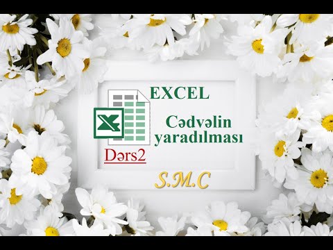 EXCEL Cədvəlin qurulması