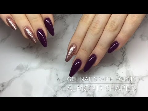 Almond Shaped Gel Nails With Forms - Crispynails ♡