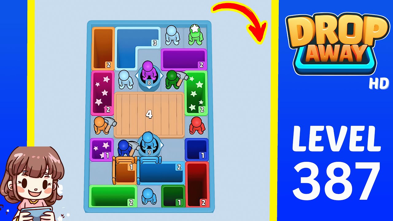 Drop Away Level 387 Walkthrough Solution