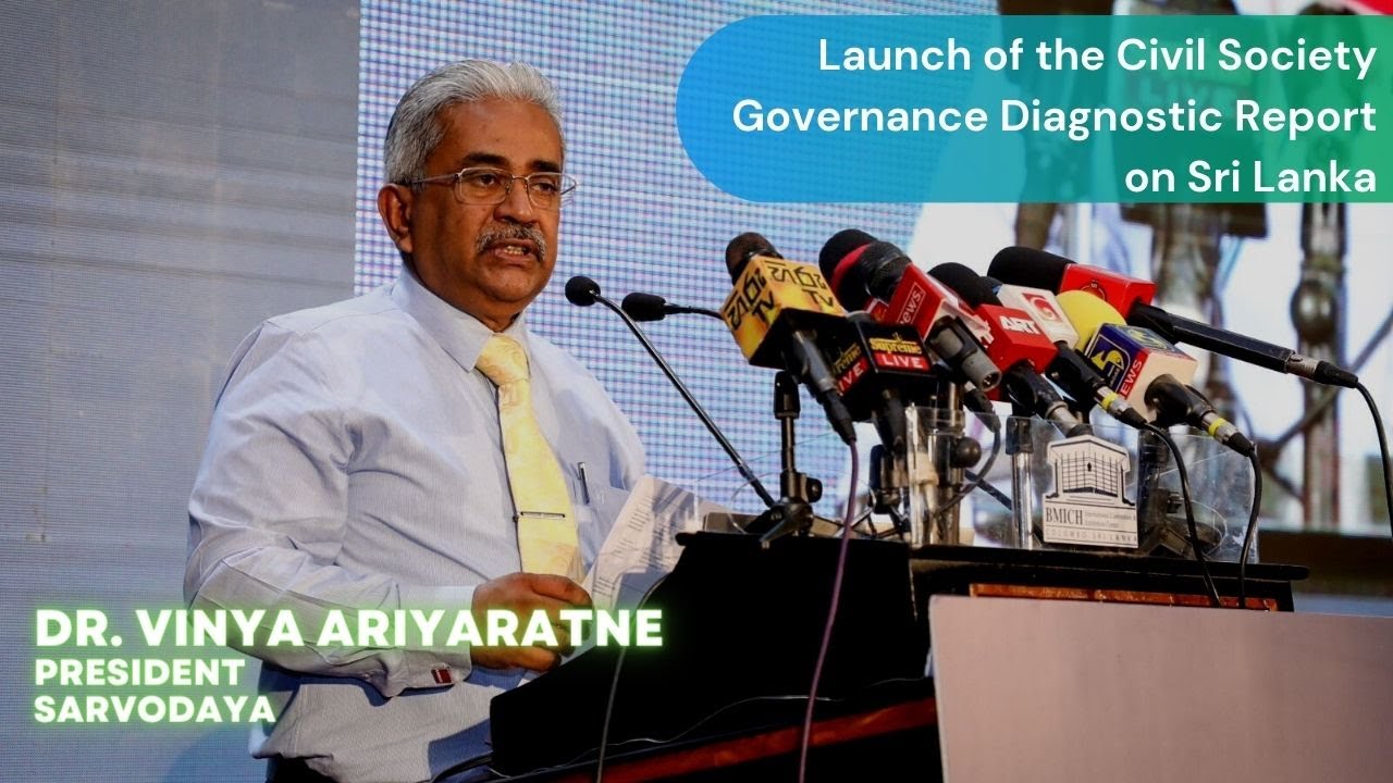 Dr.Vinya Ariyaratne, President, Sarvodaya addresses the gathering