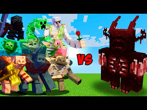 Bulky Warden vs All mutant creatures in Minecraft - Bulky Warden vs Mutant mobs