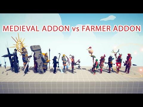 MEDIEVAL ADDON Team vs FARMER ADDON Team - Totally Accurate Battle Simulator TABS
