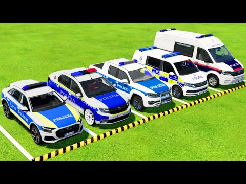 AUDI, DACIA, VOLKSWAGEN POLICE VEHICLES TRANSPORTING WITH MAN TRUCKS TO THE POLICE STATION ! FS22