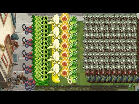 Pvz 2 - Wasabi Whip, Banana Launcher, Sling Pea vs All Zombies