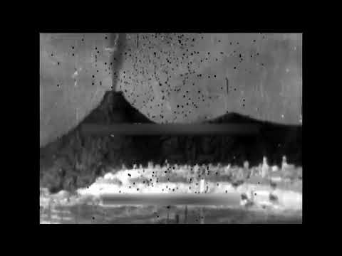 1902 - Mt. Pelée Smoking Before Eruption and Mt. Pelée in Eruption and Destruction of St. Pierre