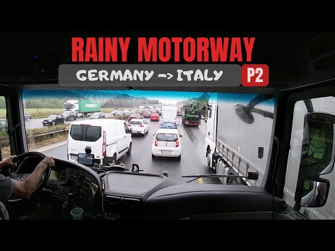 CV Driving Mercedes Actros - POV Truck Driving from Germany to Italy P2