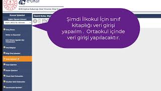Anaokulu, İlkokul ve Ortaokul Sınıf Kitaplığı oluşturma İşlemi