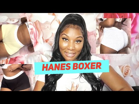 Hanes Women Boxer Briefs Try-On