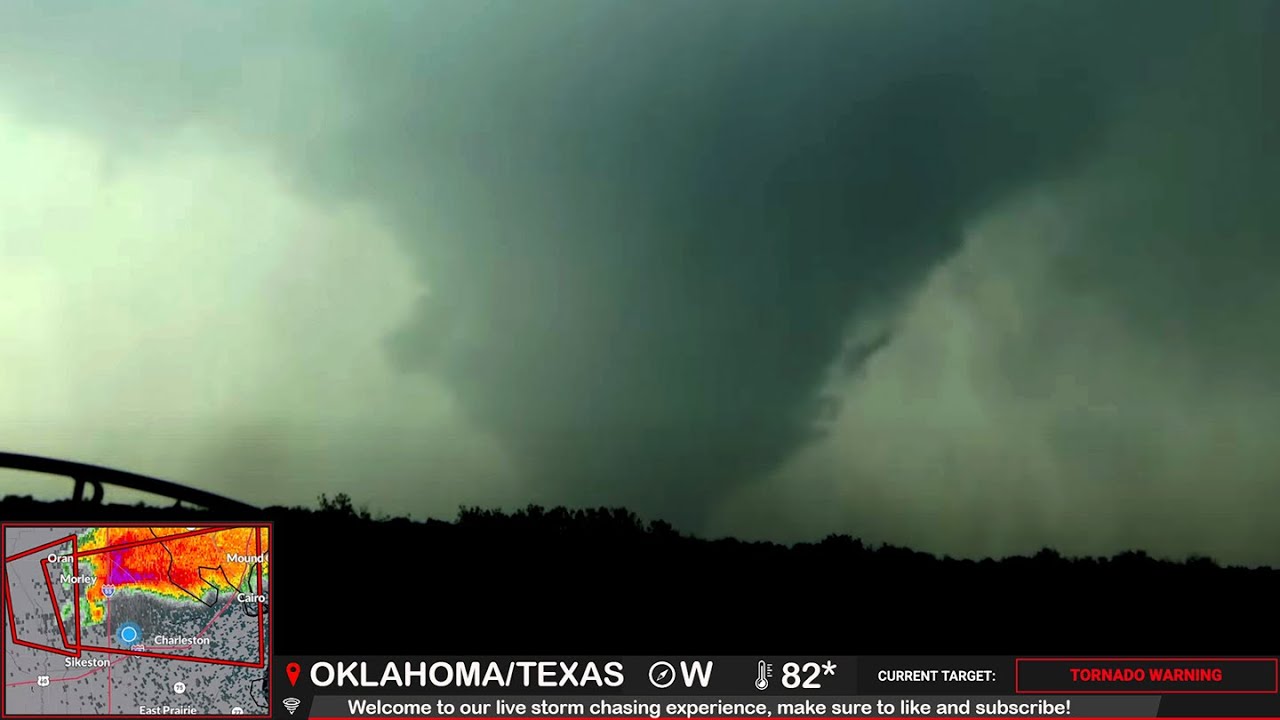 Chasing Dangerous Oklahoma Tornado Outbreak - LIVE Ground Footage