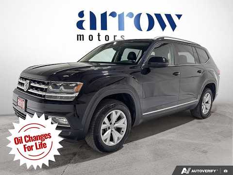 2019 Volkswagen Atlas Highline 3.6 FSI 4MOTION in Black for sale at Arrow Motors in Aylmer, ON