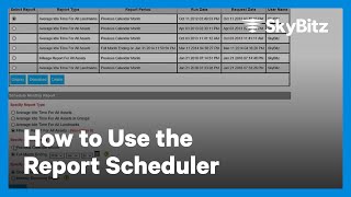 How to Use the Report Scheduler