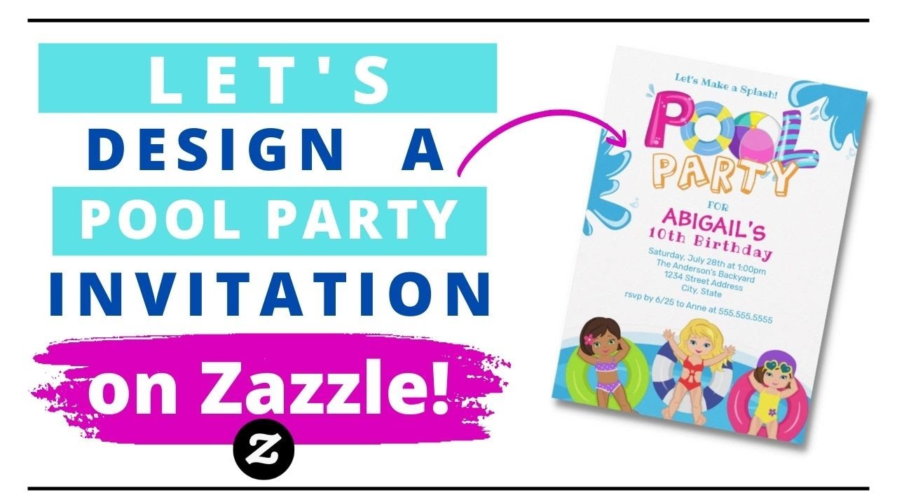 Creating A Pool Party Invite To Sell on Zazzle Using Creative Fabrica Print-on-Demand Graphics