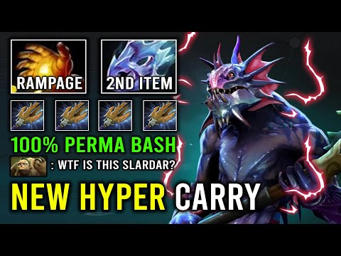 WTF 2nd Item Moon Shard 100% Perma Bash Brutal Rampage Hard Carry Slardar Dota 2