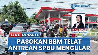 Pasokan BBM Telat Akibat Cuaca Buruk, Antrean Kendaraan Mengular di SPBU Belitung Timur