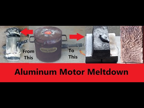 #Devilforge Scrapping out an old Aluminum Motor, and  Melting the Copper and Aluminum I got from it.