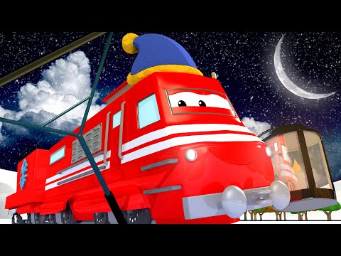 Ledový vlak Troy a zamrzlé jezero na bruslení! Vláček Troy ve Městě Vlaků/ Animáky pro děti o autech