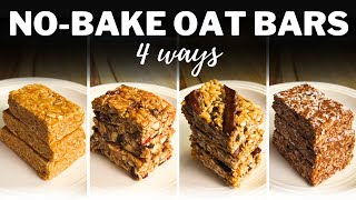 NO-BAKE OAT BARS » 4 Easy Granola Energy Bars for Healthy Breakfast or Snacks