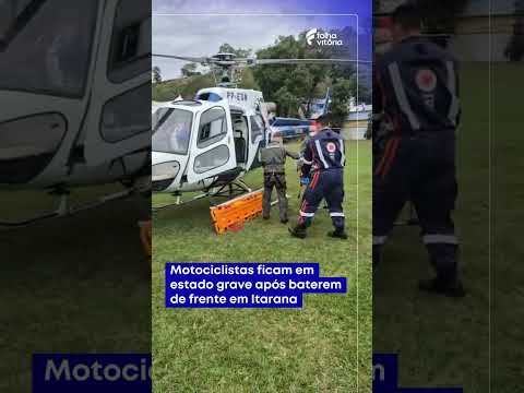 Motociclistas ficam em estado grave após baterem de frente em Itarana