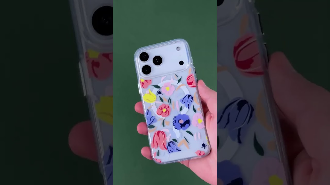 TPU+PC чехол Clear Garden with MagSafe для Apple iPhone 17 (6.3) Blue Blossom