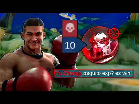 DESTROYING AGGRESSIVE YU ZHONG IN EXP LANE🔥 PAQUITO BEST BUILD 2023