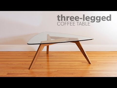 How To Build A Mid Century Modern Coffee Table  With 3 legs | Woodworking