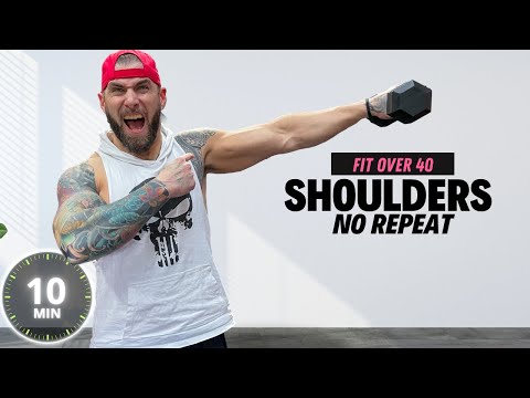 10 Min Shoulder No Repeat Dumbbell Workout (works even with light weights)
