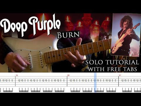 Deep Purple - Burn guitar solo lesson (with tablatures and backing tracks)