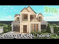 17k Floral Soft Bloxburg House Build: 2 Story Exterior Tutorial