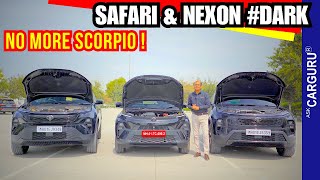 Tata Nexon Dark, Safari Dark & Harrier Dark 🔥 #DARK Edition तीनों एक साथ 🔥 Ask CarGuru