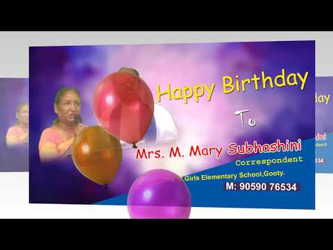 "Birthday Wishes" to Mrs. M. Mary Subhashini by Prarthana TV (12-03-2019)