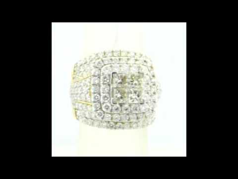 5.00ctw Diamond Bridal Wedding Ring Extra Large 17mm Wide Double Halo 14K Yellow Gold(i2/i3, i/j)