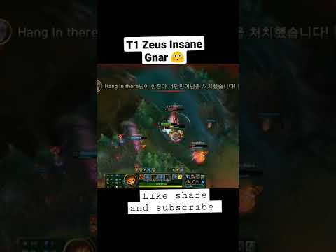 T1 Zeus Destroying opponents with his Gnar....#shorts