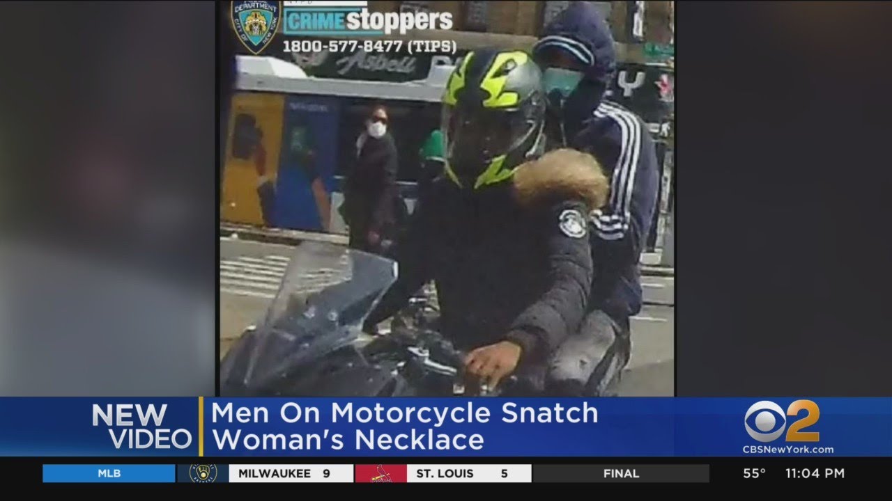 Men On Motorcycle Snatch Woman's Necklace In Washington Heights