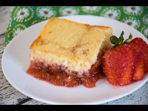 Homemade Strawberry Rhubarb Pudding Cake