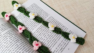 Simple & Easy Crochet Flower Bookmark Pattern | Crochet Bookmark Flower