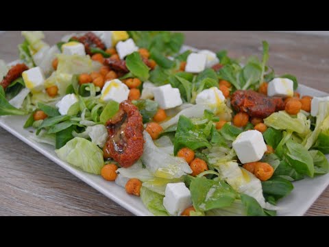 ENSALADA DE GARBANZOS CRUJIENTES. FRESCA y SALUDABLE.